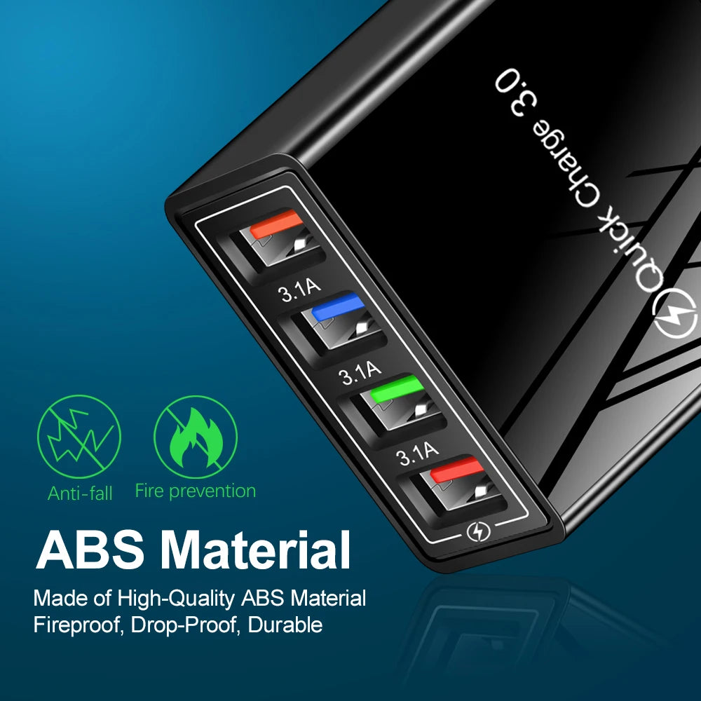 4-port USB Charger Fast Charger Power Adapter