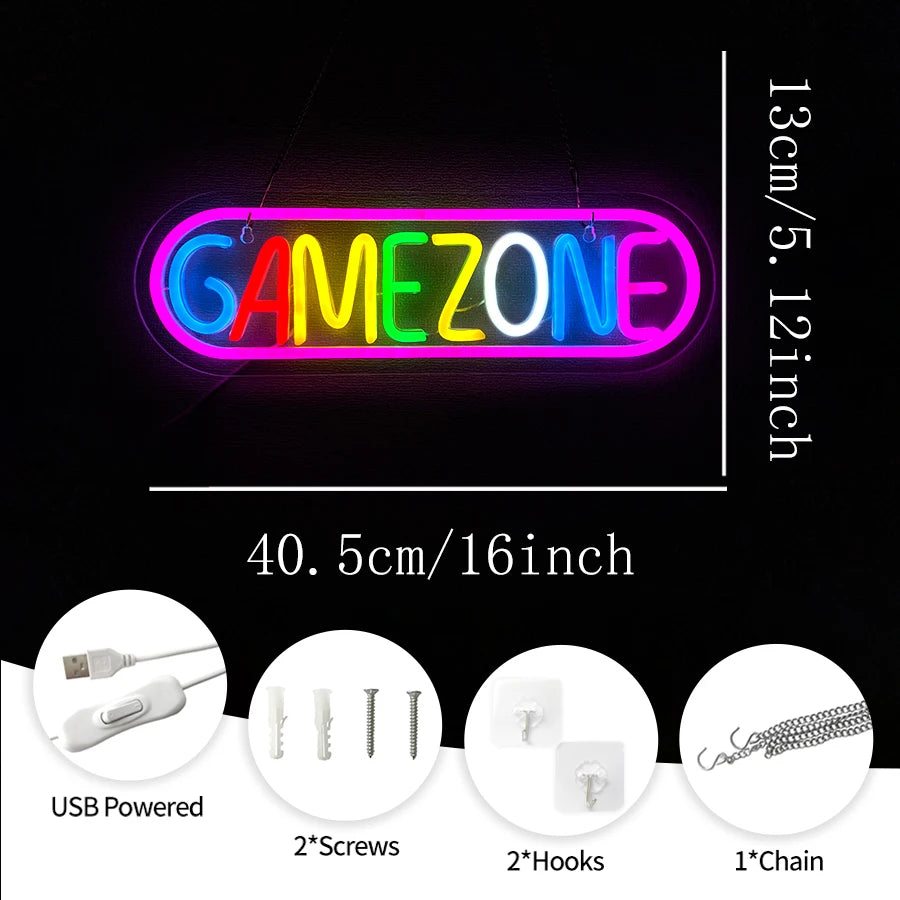 Gaming Neon Sign for Game Room Decor