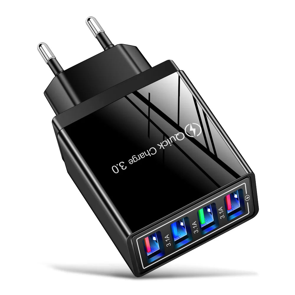 4-port USB Charger Fast Charger Power Adapter