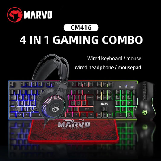 4 in 1  Gaming Keyboard, Mouse, Mouse Pad and Headphones