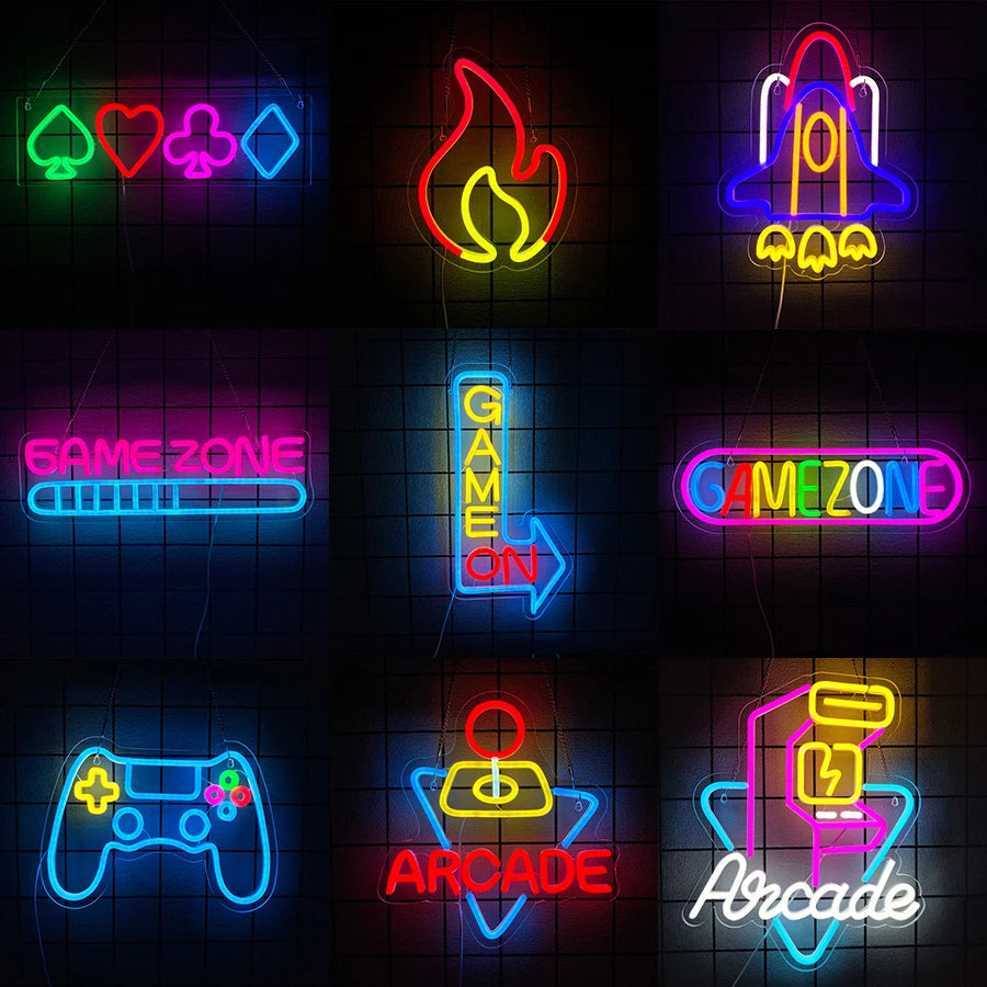 Gaming Neon Sign for Game Room Decor