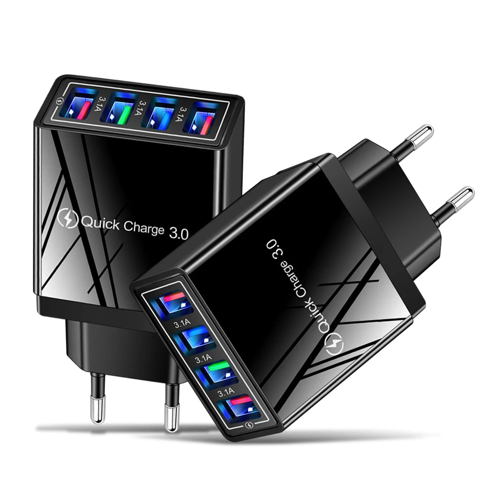 4-port USB Charger Fast Charger Power Adapter