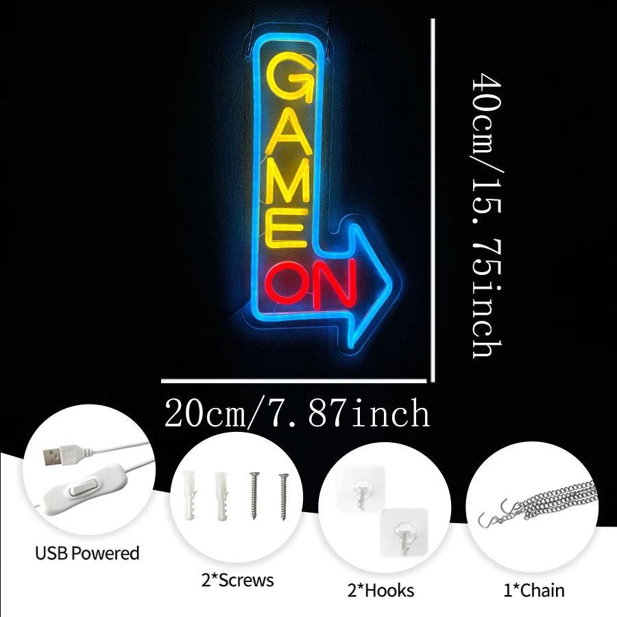 Gaming Neon Sign for Game Room Decor
