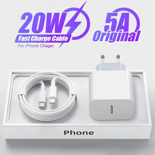 20W Fast Charging USB C Charger and Cable