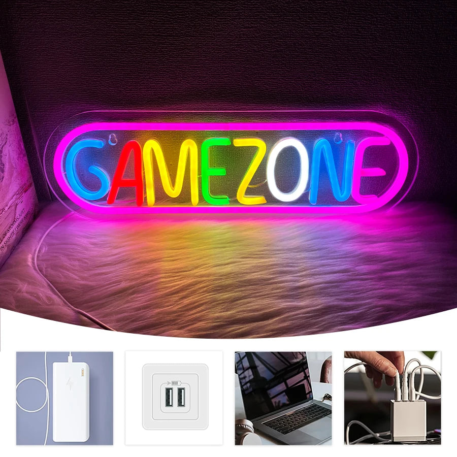 Gaming Neon Sign for Game Room Decor