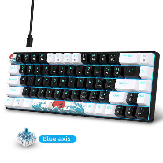 Gaming Keyboard, Wired Sea Blue LED Backlit Mini Keyboard